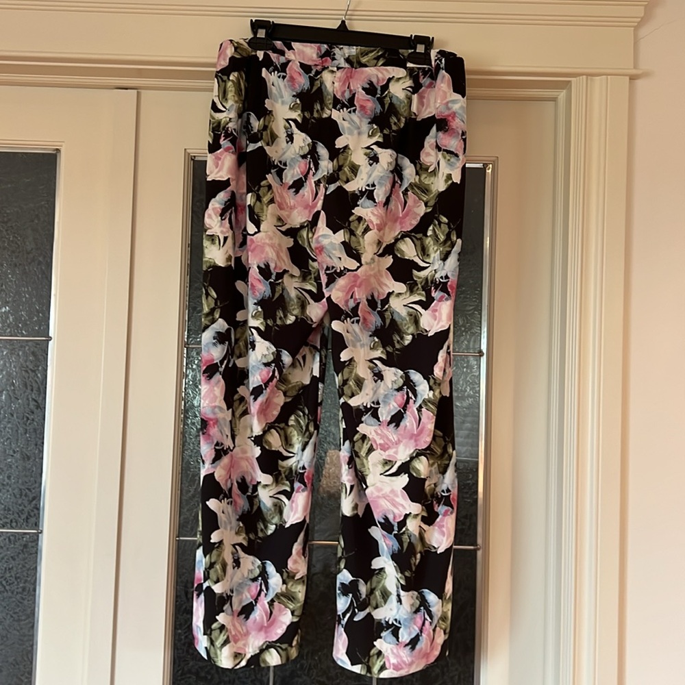 Vince Camuto Floral Print with Pockets Wide Leg Pants Size 10